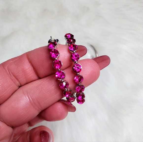 Gemstone hoop earring set - Picture 3 of 5